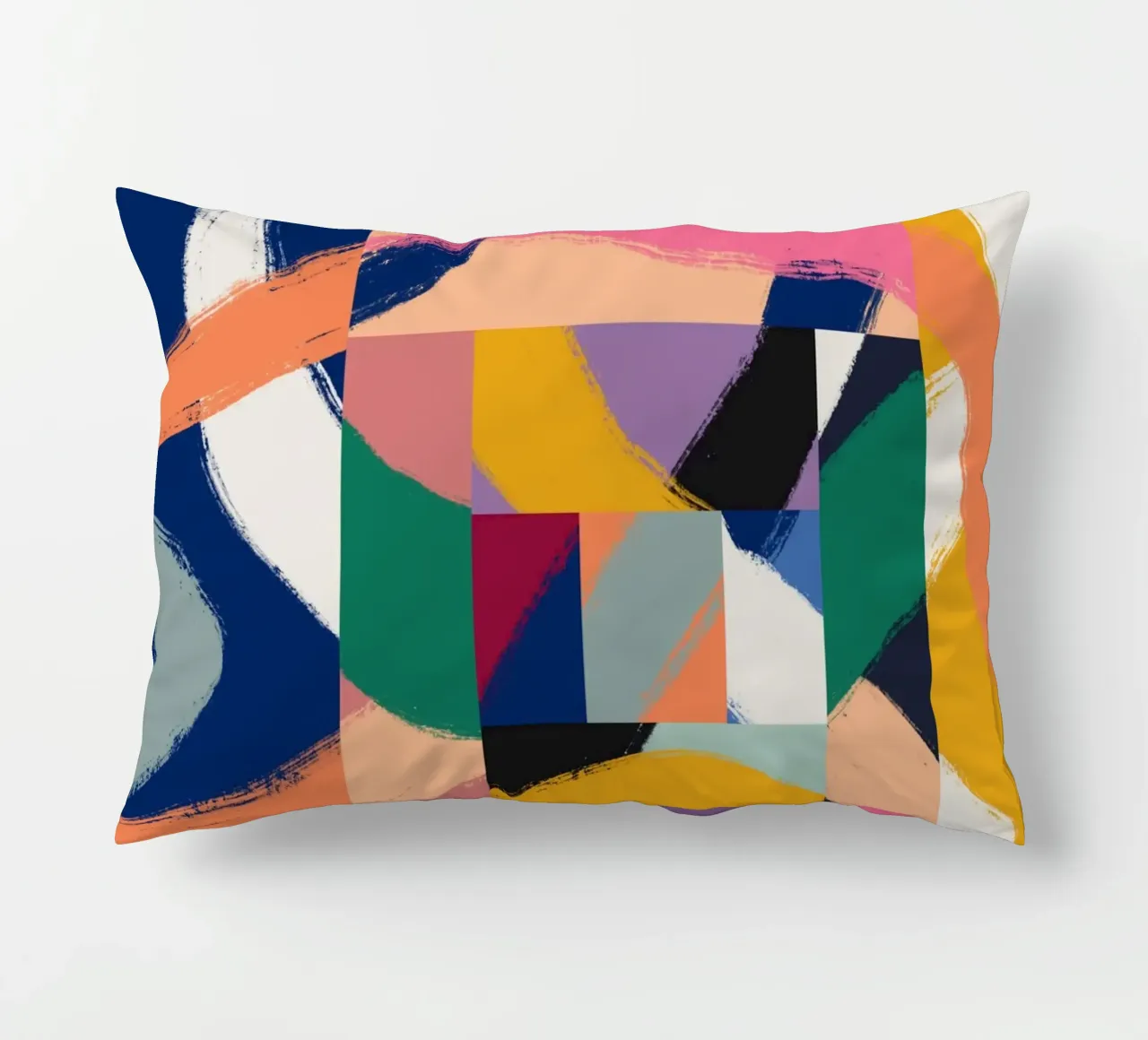 Maximalist abstract 02 decorative cushion by Little Dean