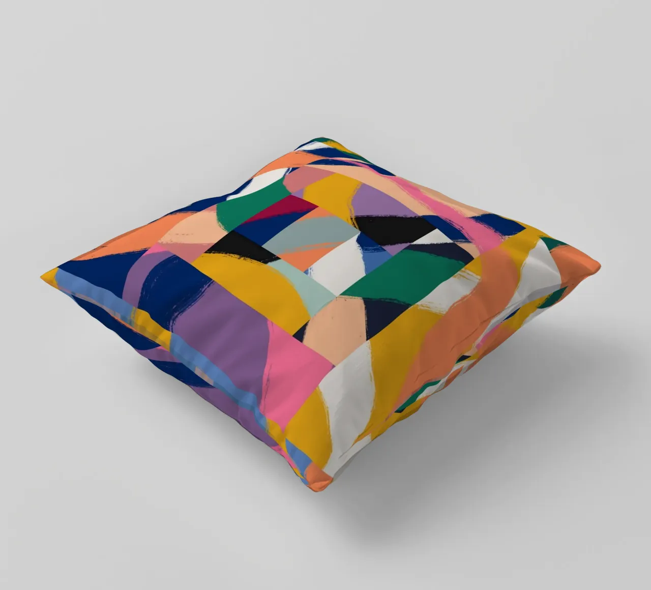 Maximalist abstract 02 decorative cushion by Little Dean