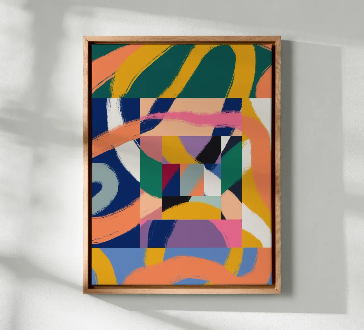 Astratto massimalista 02 tela con Cornice a cassetta da Little Dean