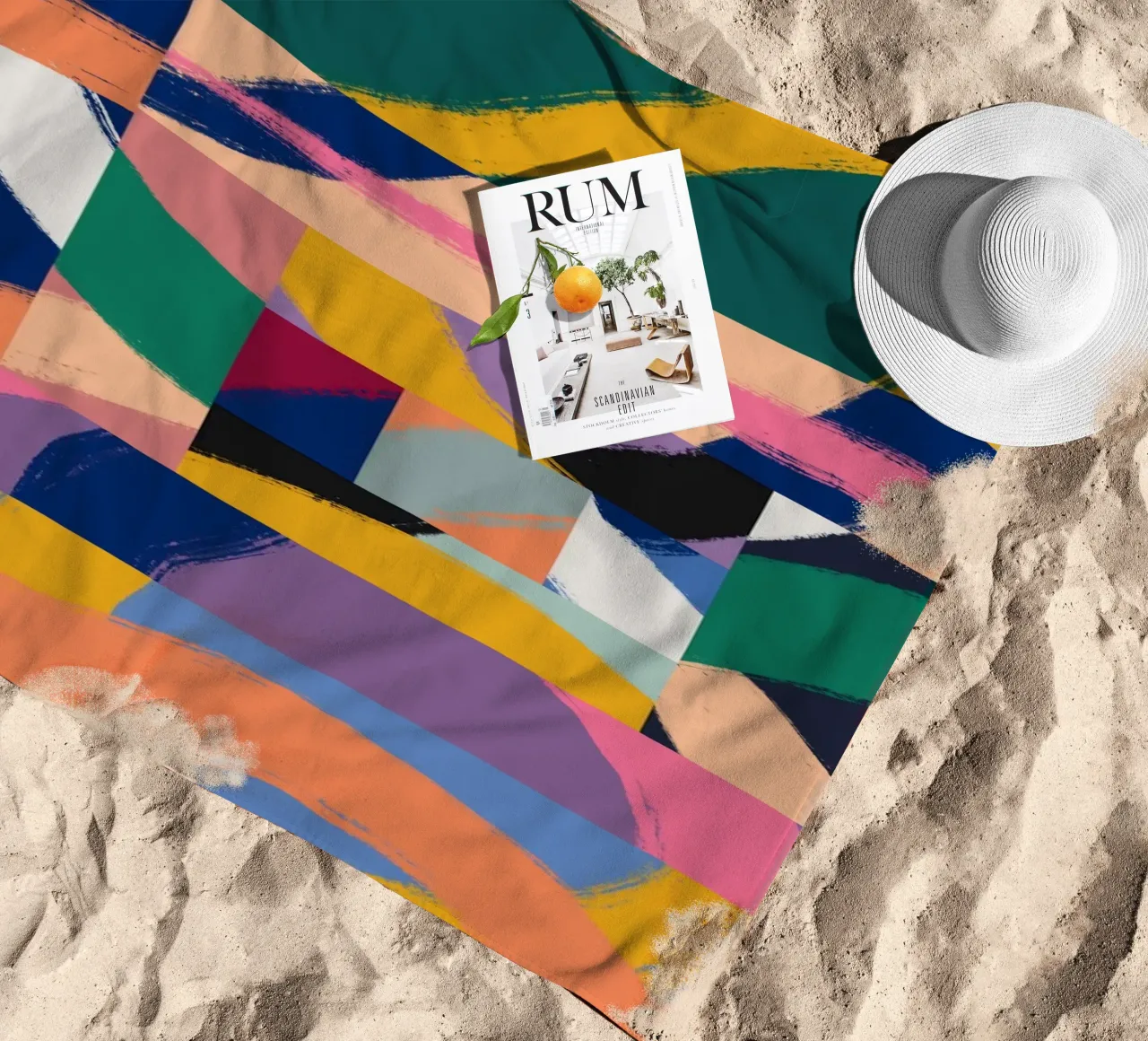 Maximalist abstract 02 beach towel by Little Dean
