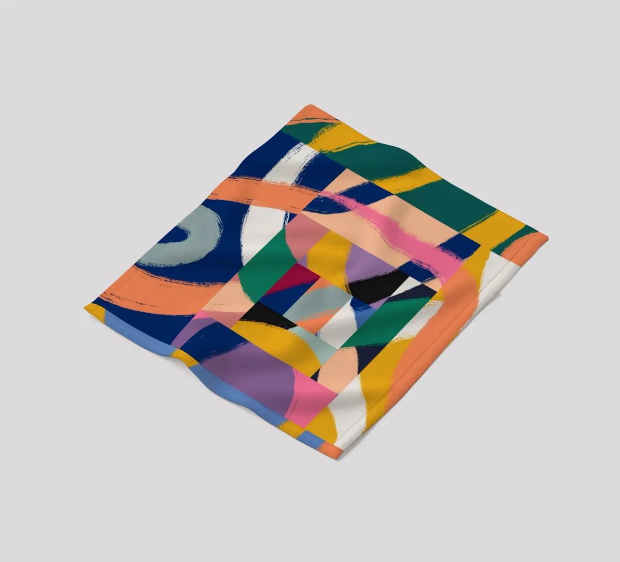Maximalist abstract 02 fleece blanket by Little Dean