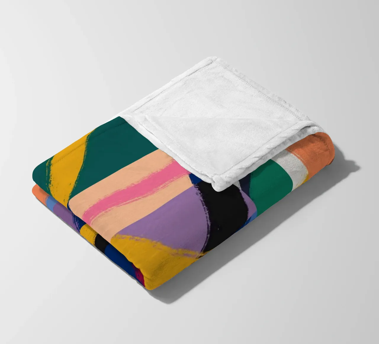 Maximalist abstract 02 fleece blanket by Little Dean