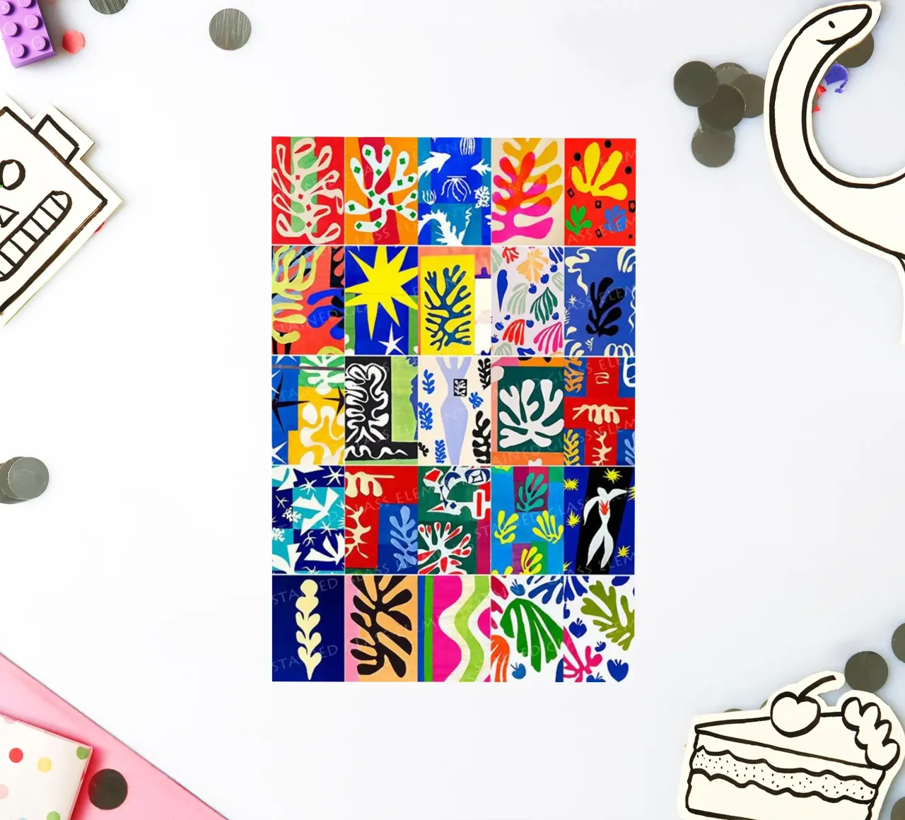 overlapping shapes decorative motifs sticker by briyan shop