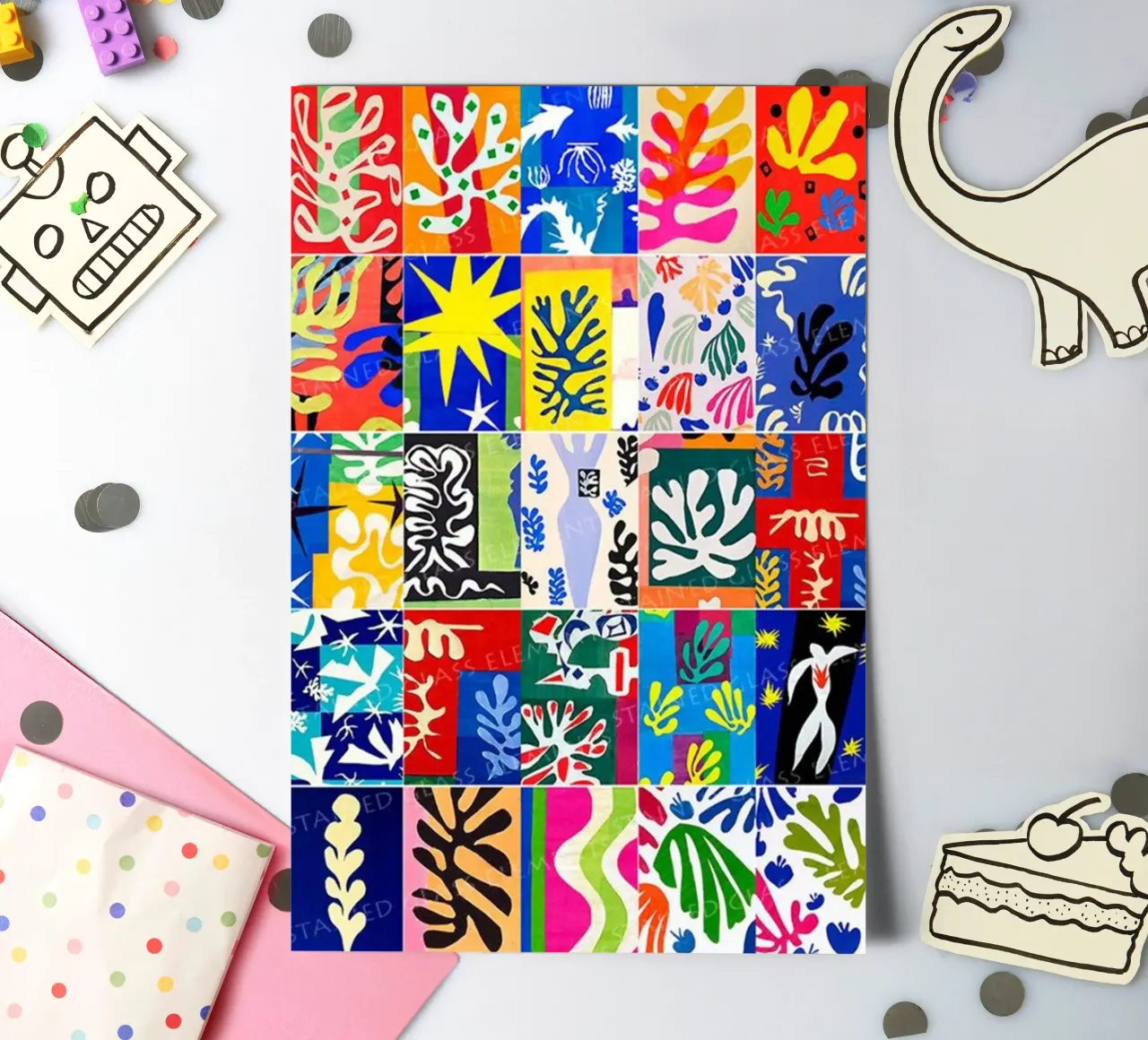 overlapping shapes decorative motifs sticker sheet by briyan shop