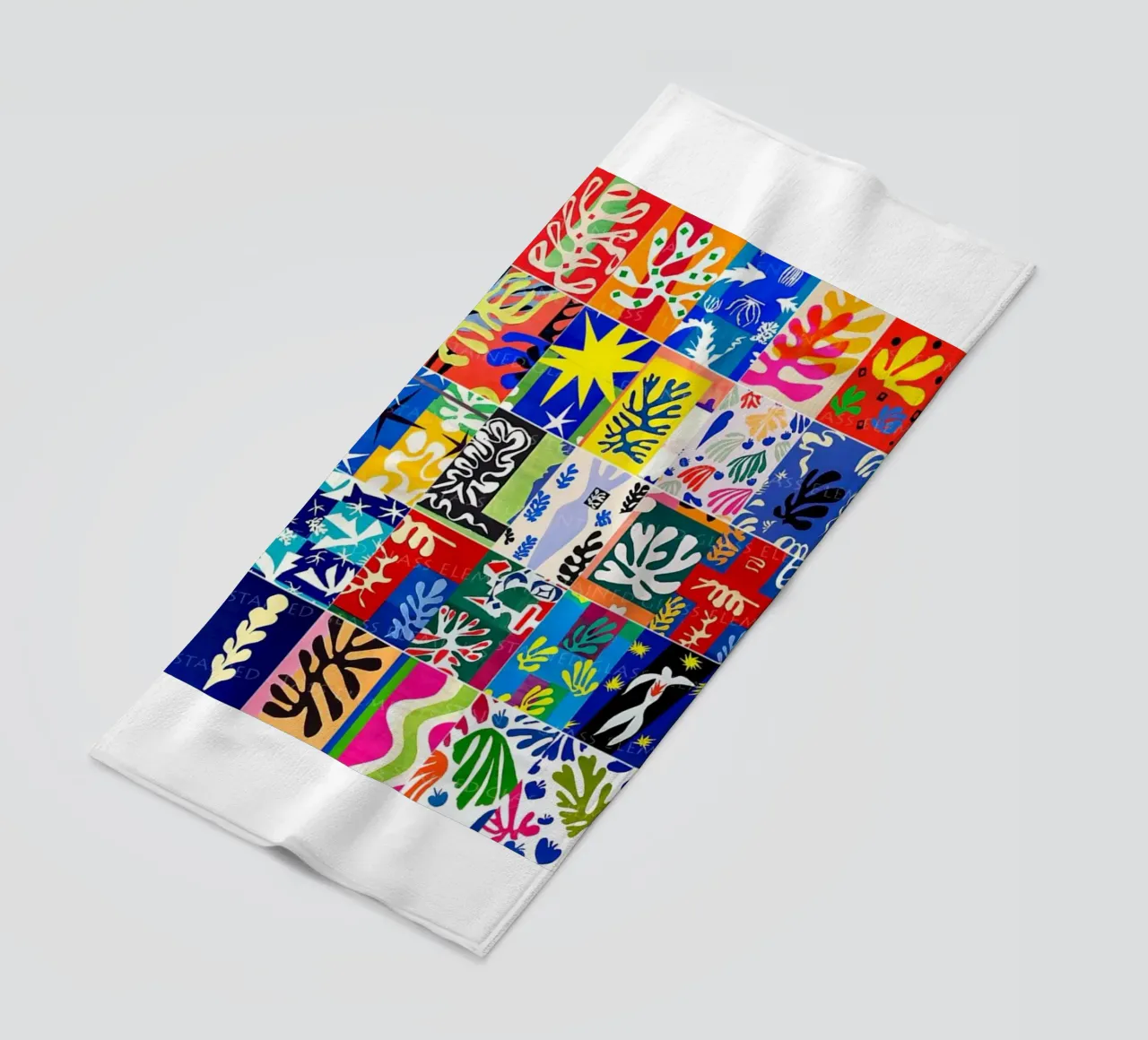 overlapping shapes decorative motifs beach towel by briyan shop