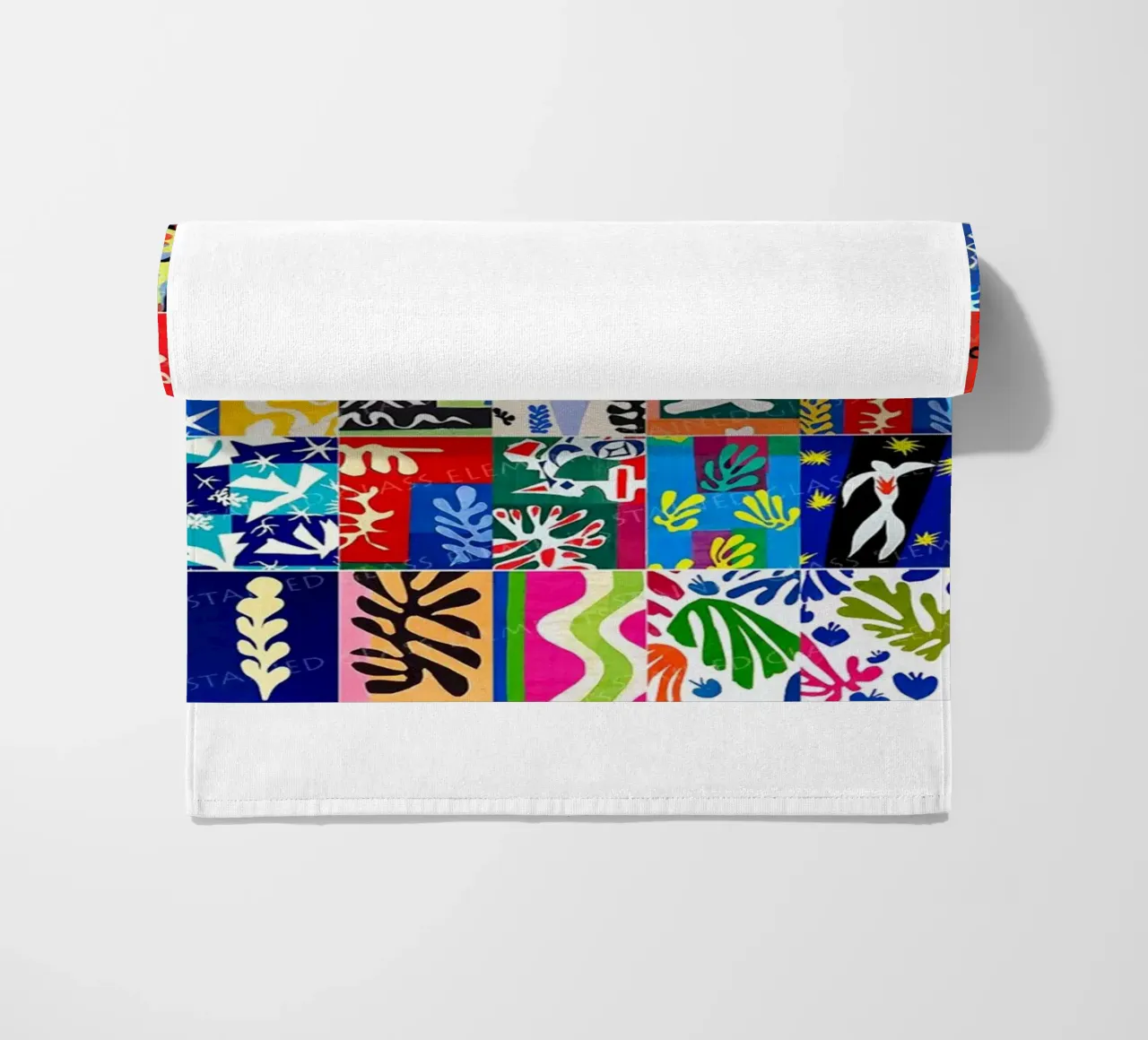overlapping shapes decorative motifs beach towel by briyan shop