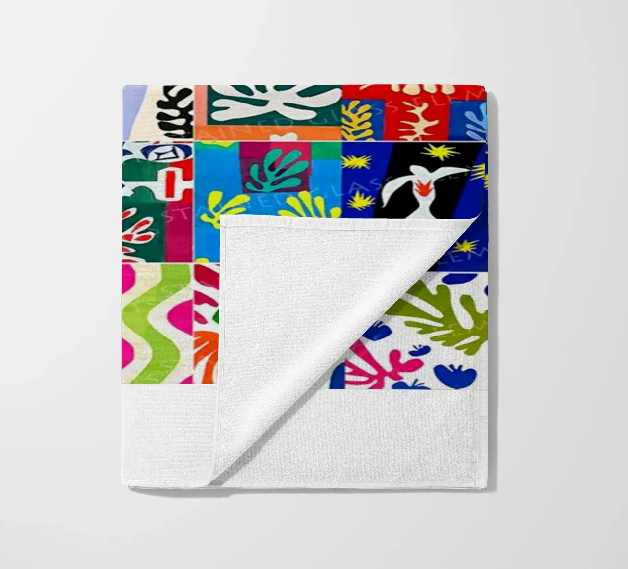 overlapping shapes decorative motifs beach towel by briyan shop
