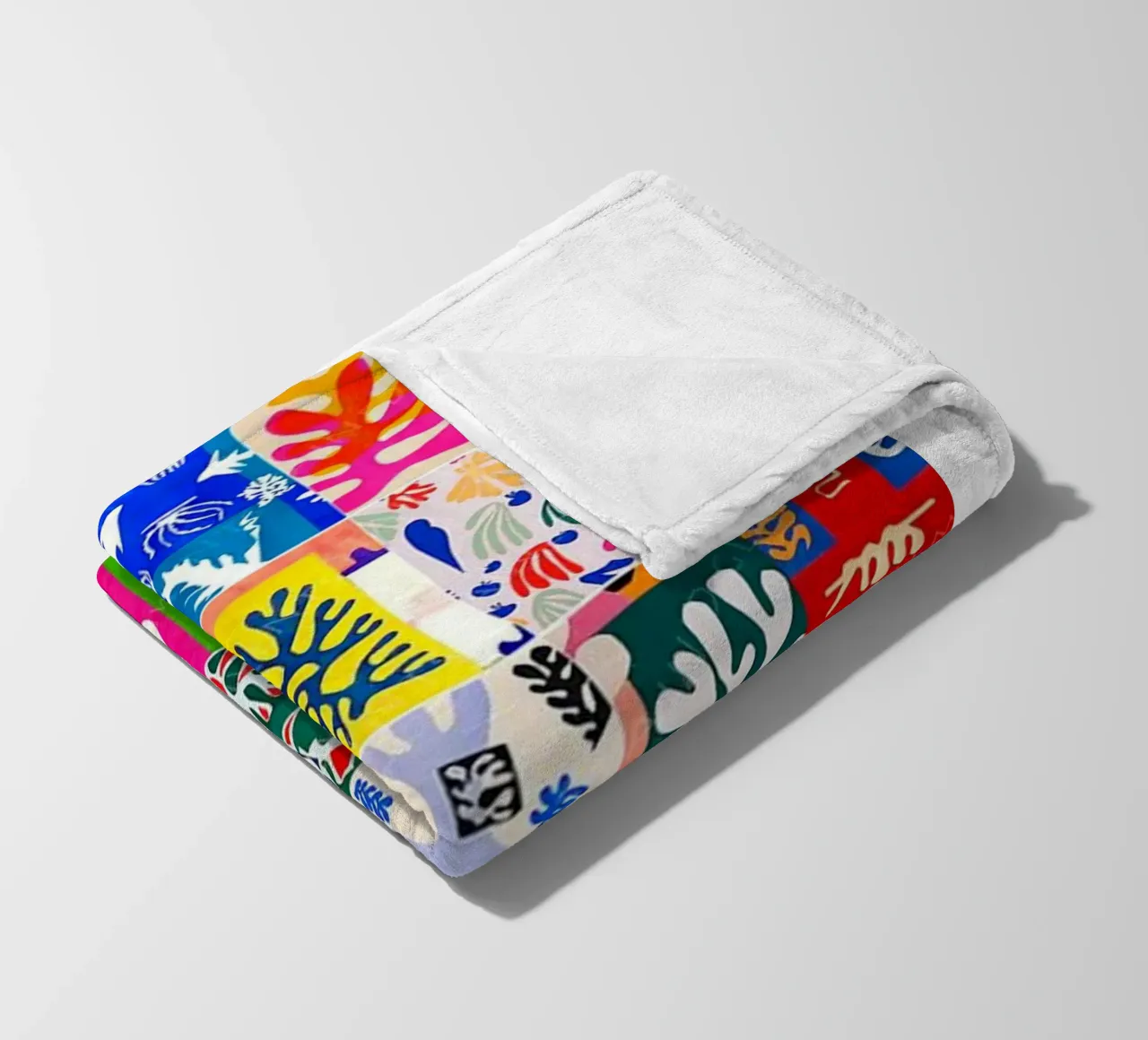 overlapping shapes decorative motifs fleece blanket by briyan shop
