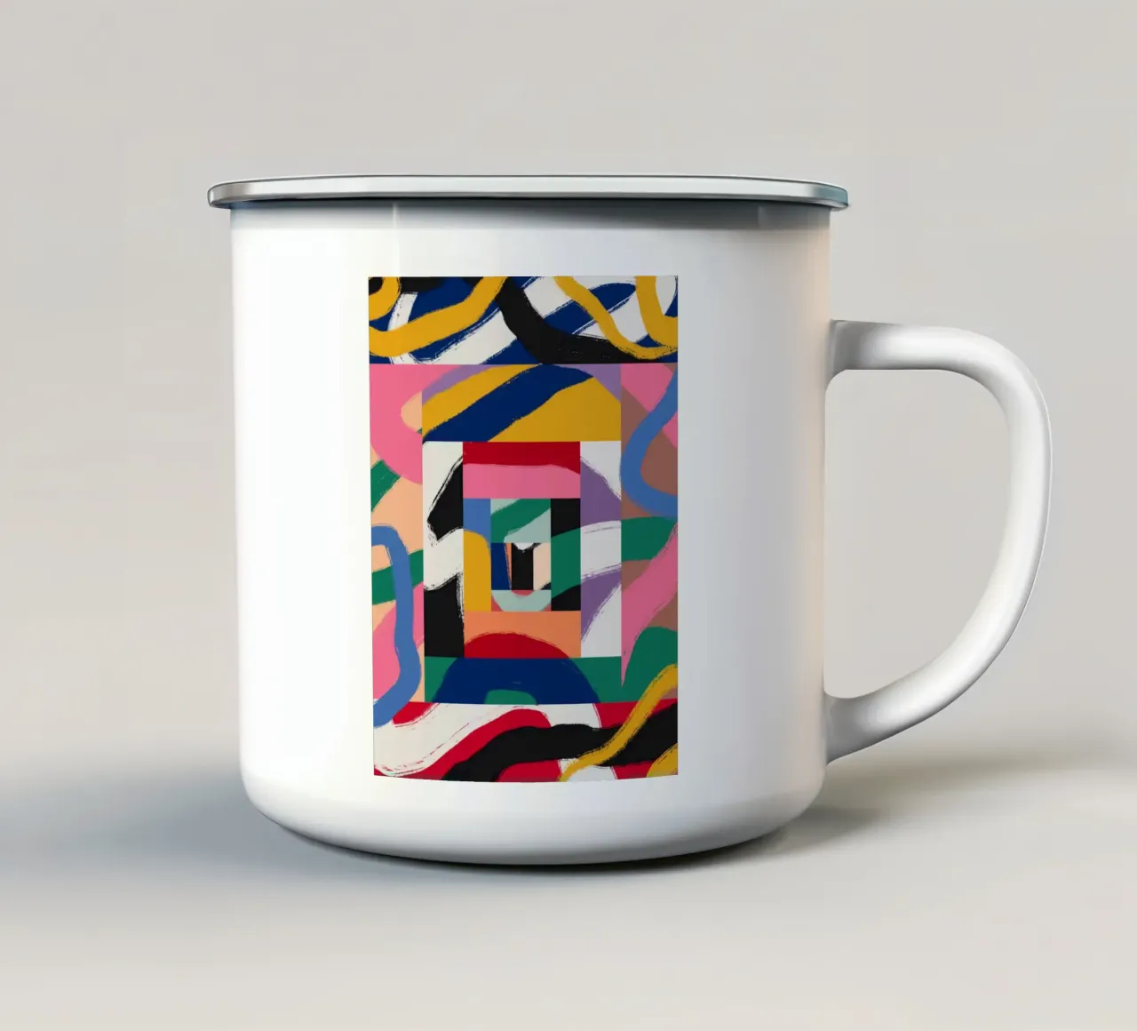 Astratto massimalista 03 tazza in smalto da Little Dean