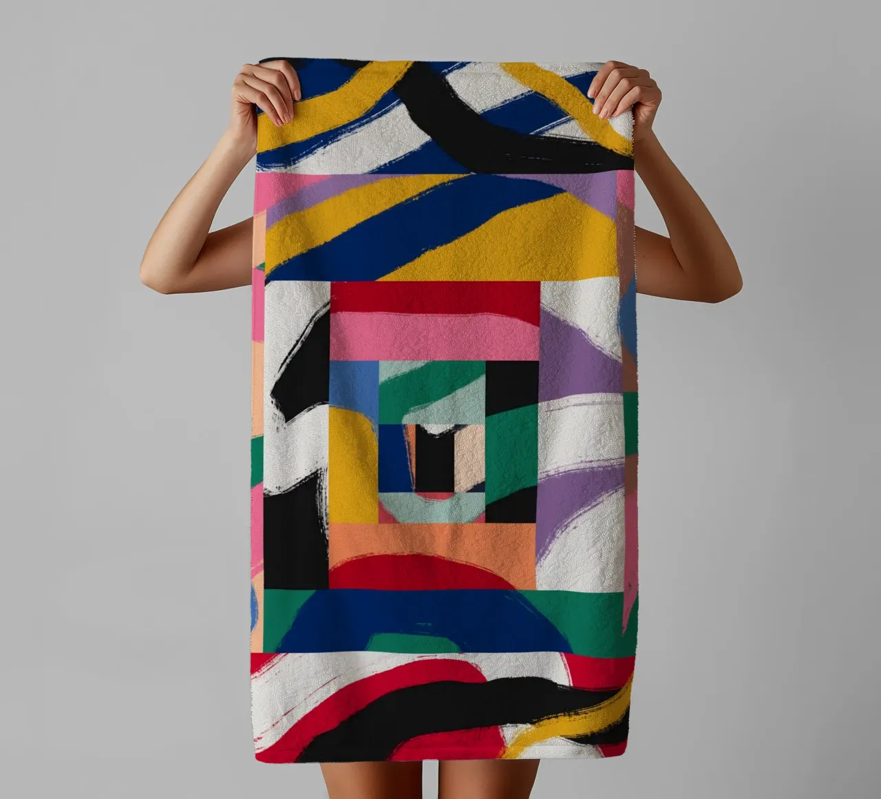 Maximalist abstract 03 towel by Little Dean