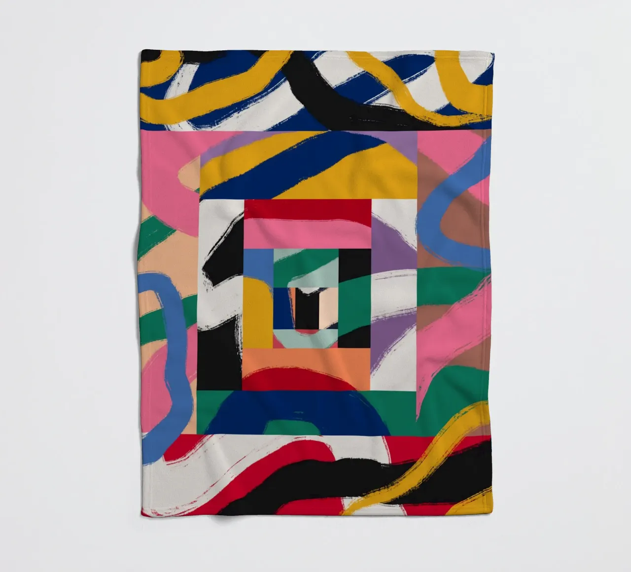 Maximalist abstract 03 fleece blanket by Little Dean
