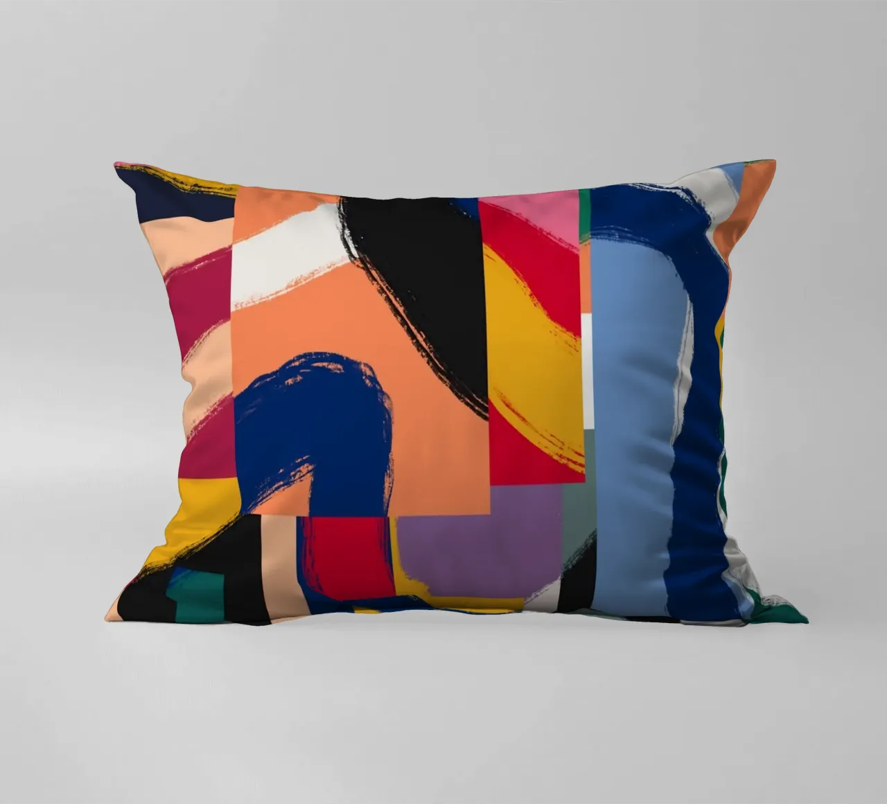 Maximalist abstract 04 decorative cushion by Little Dean