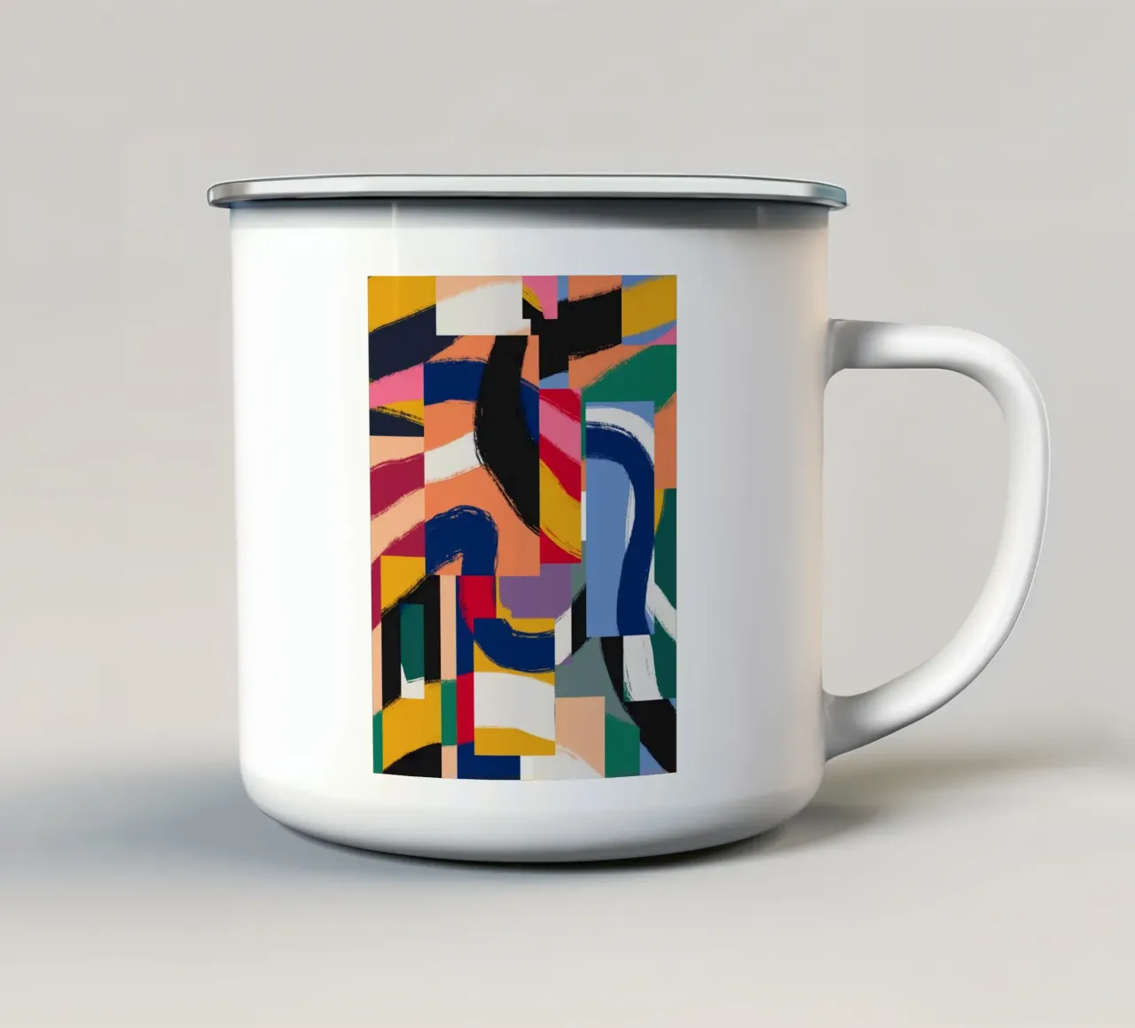 Astratto massimalista 04 tazza in smalto da Little Dean