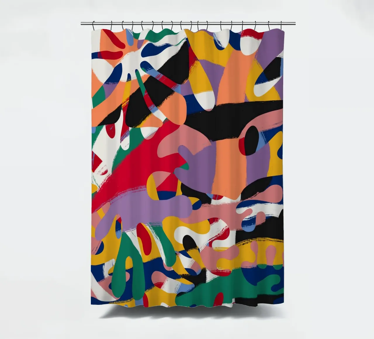 Maximalist abstract 05 shower curtain by Little Dean