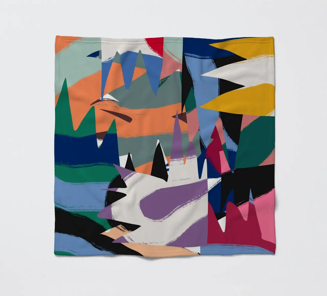 Maximalist abstract 06 fleece blanket by Little Dean