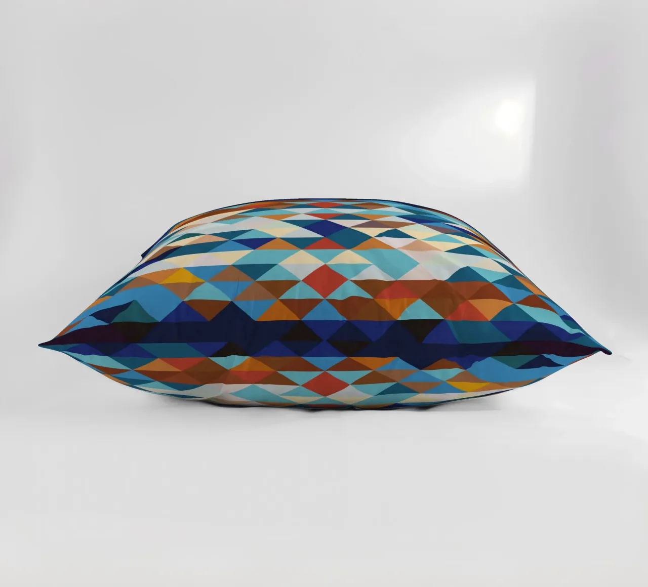 Geometrische Komposition in Blau und Braun cuscino da Petra Lang