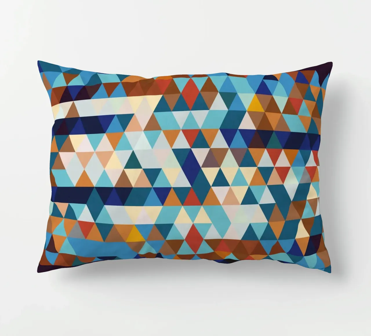 Geometrische Komposition in Blau und Braun cuscino da Petra Lang
