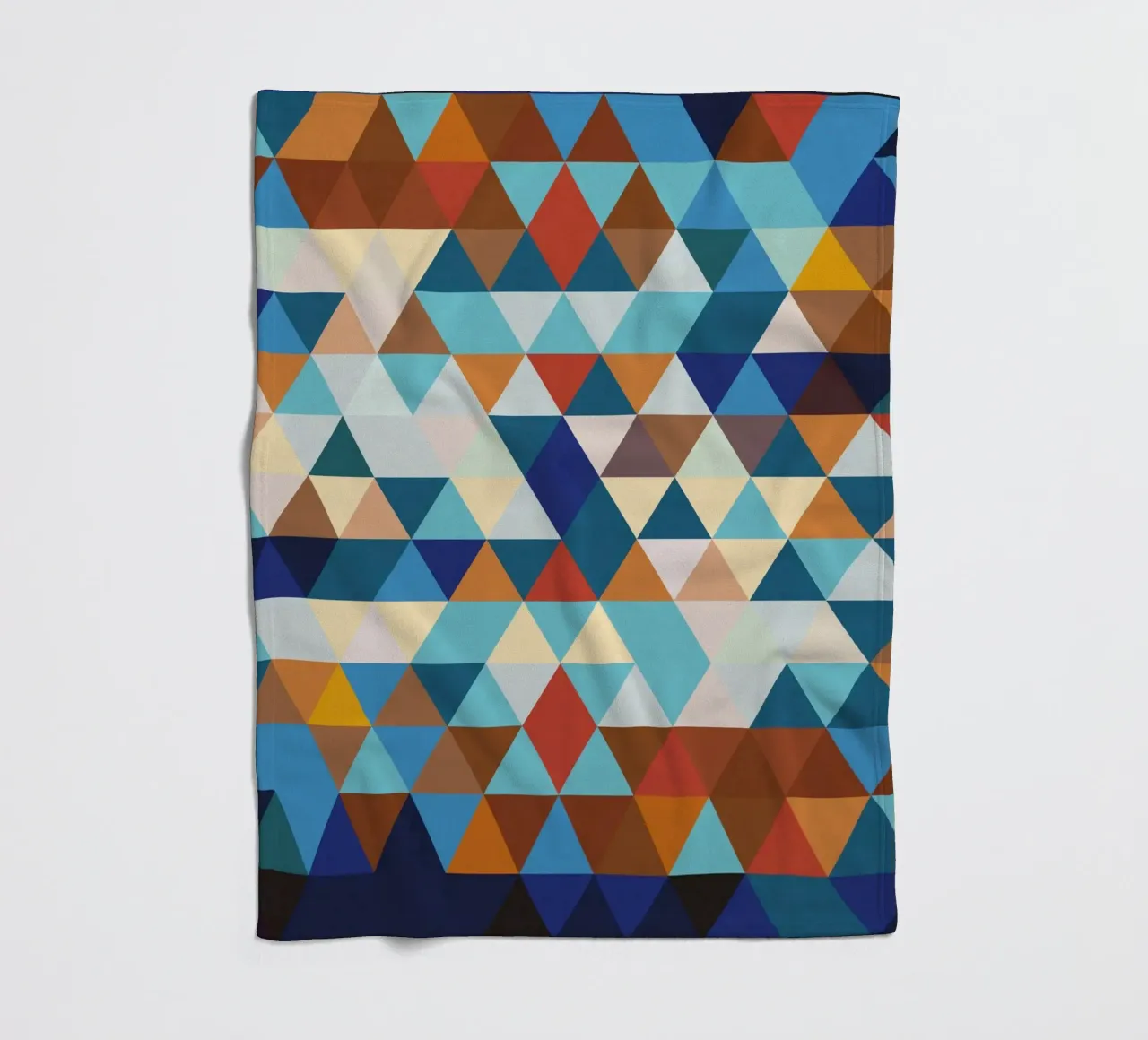 Geometrische Komposition in Blau und Braun fleece blanket by Petra Lang