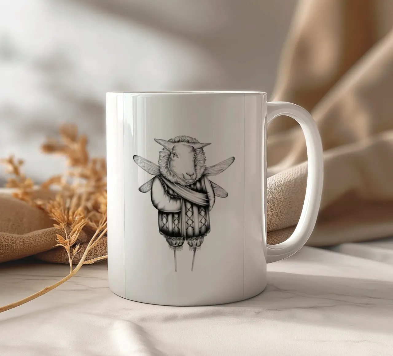 Sheep tazza in ceramica da Maria Vdovichenko