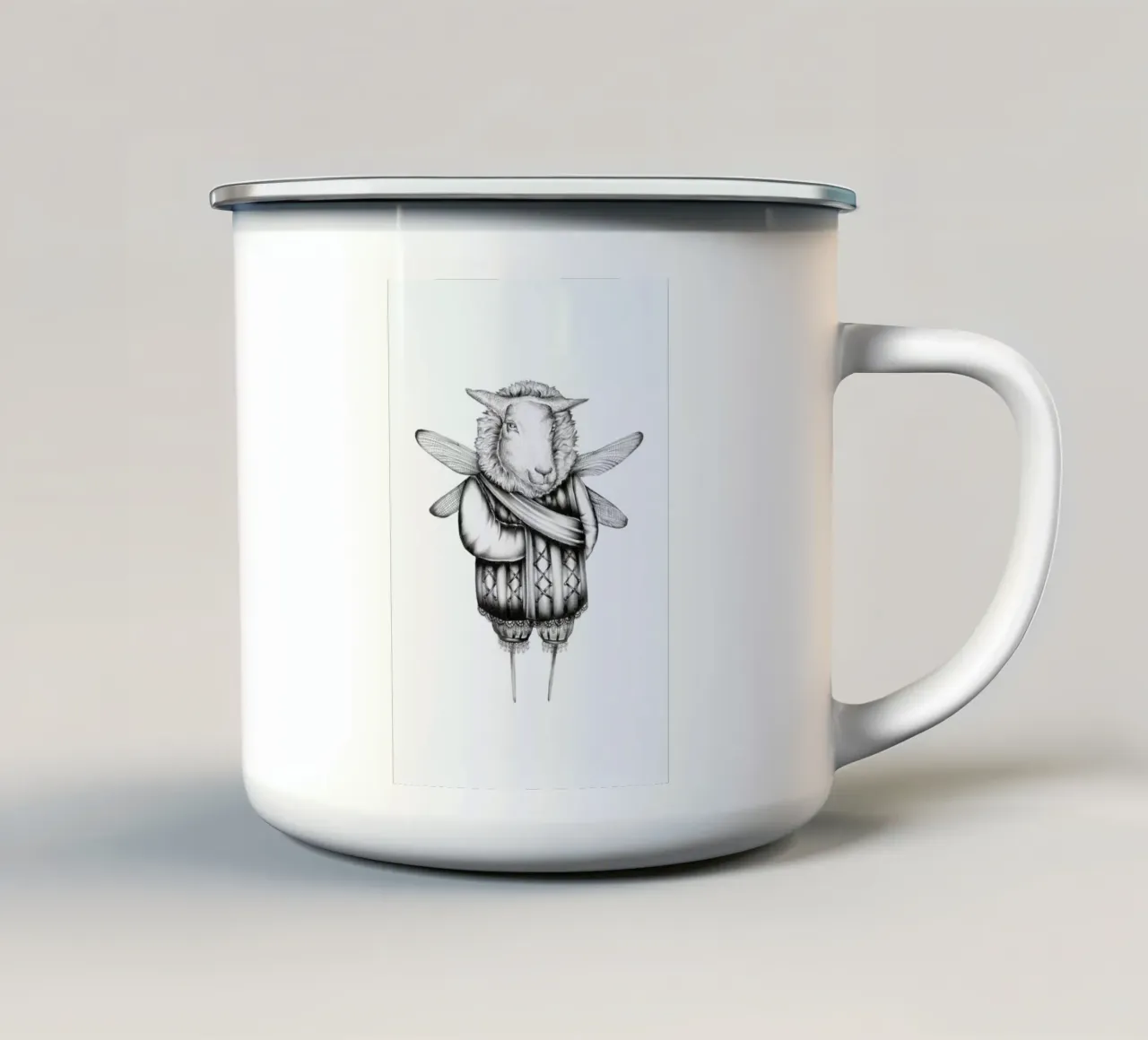 Sheep tazza in smalto da Maria Vdovichenko