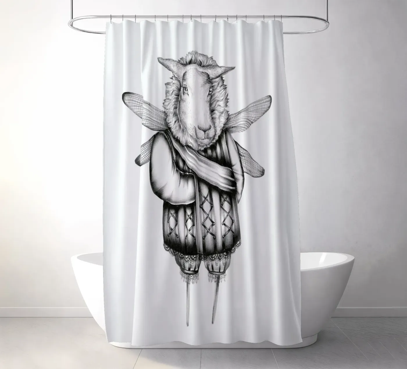 Sheep douchegordijn van Maria Vdovichenko