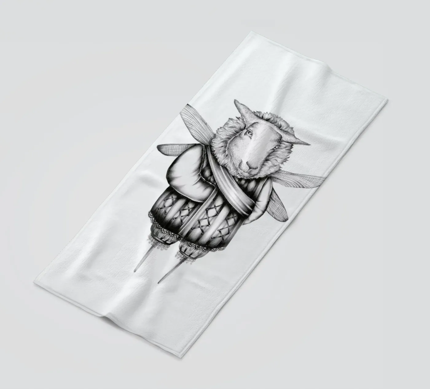 Sheep beach towel by Maria Vdovichenko