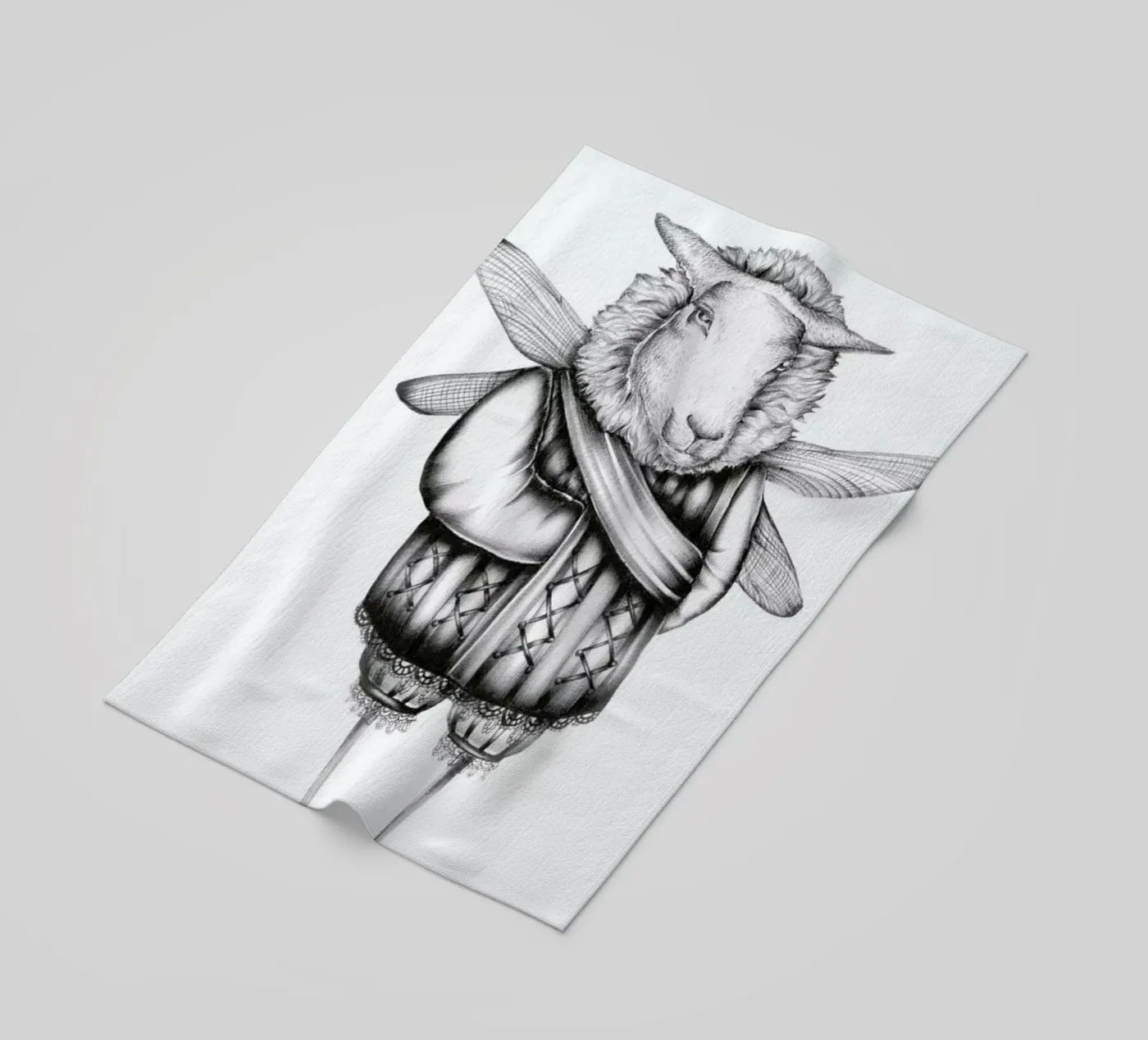 Sheep beach towel by Maria Vdovichenko