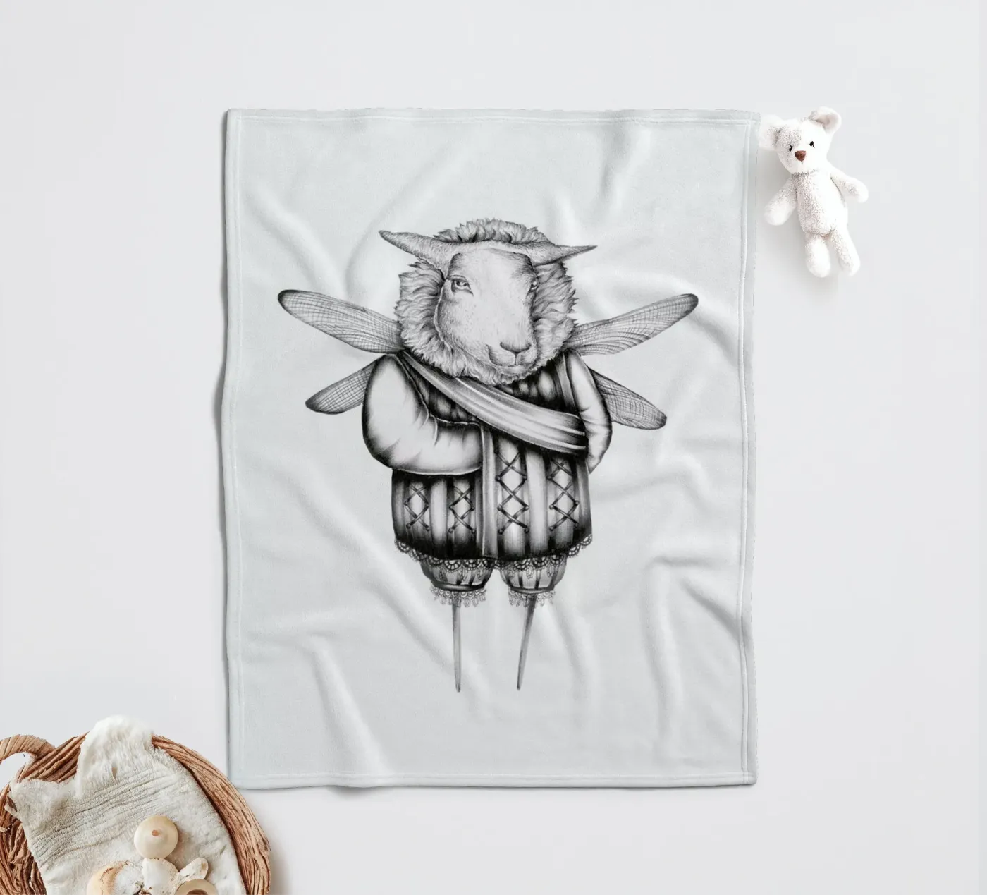 Sheep Fleecedecke von Maria Vdovichenko