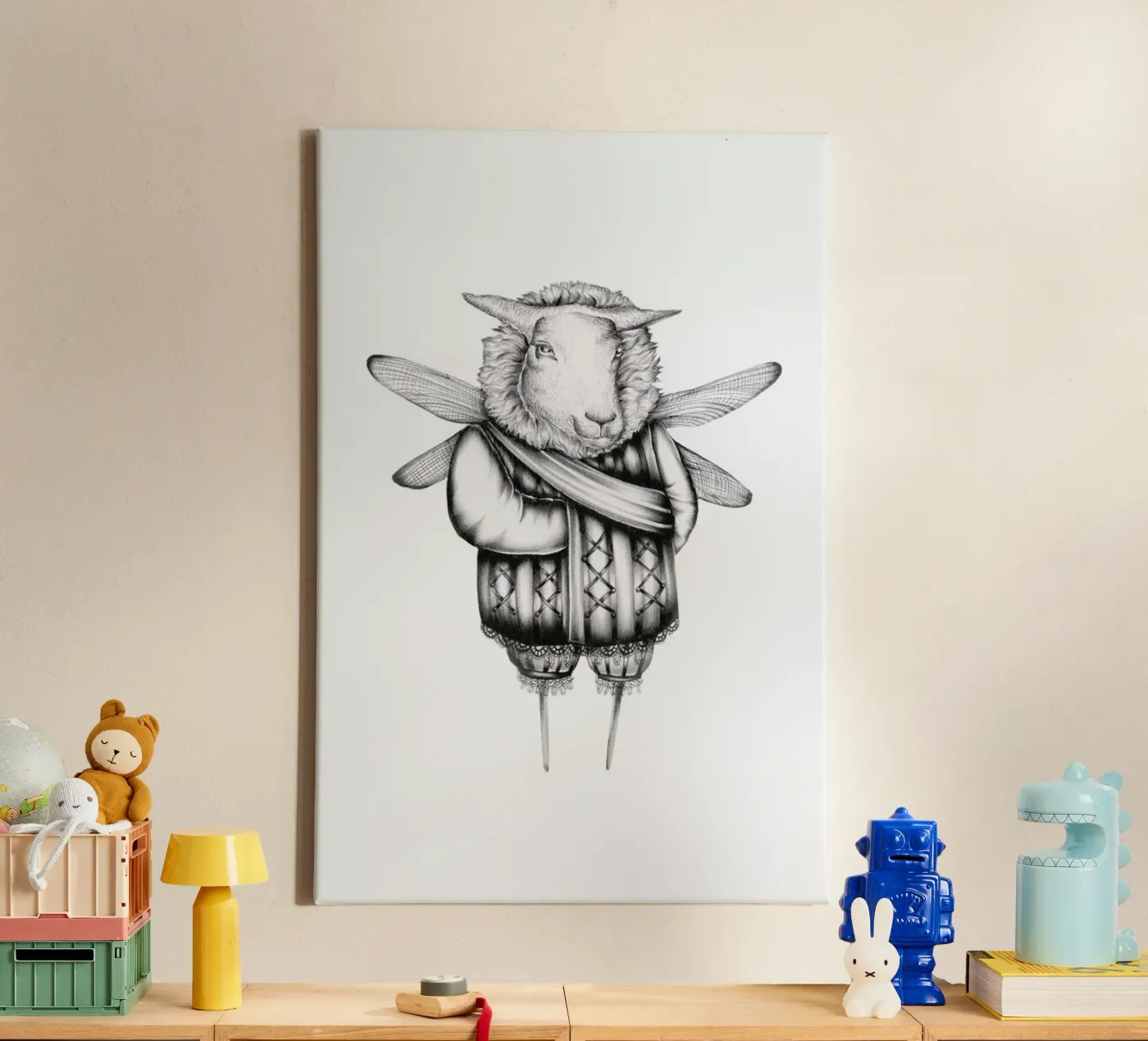 Sheep canvas by Maria Vdovichenko