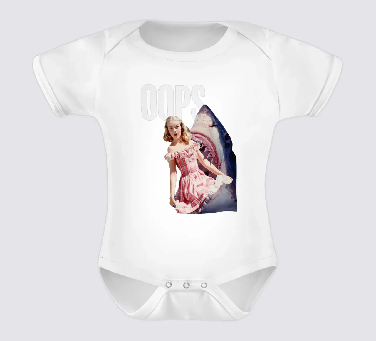 Oops (Girl & Shark) body neonato maniche corte da MsGonzalez