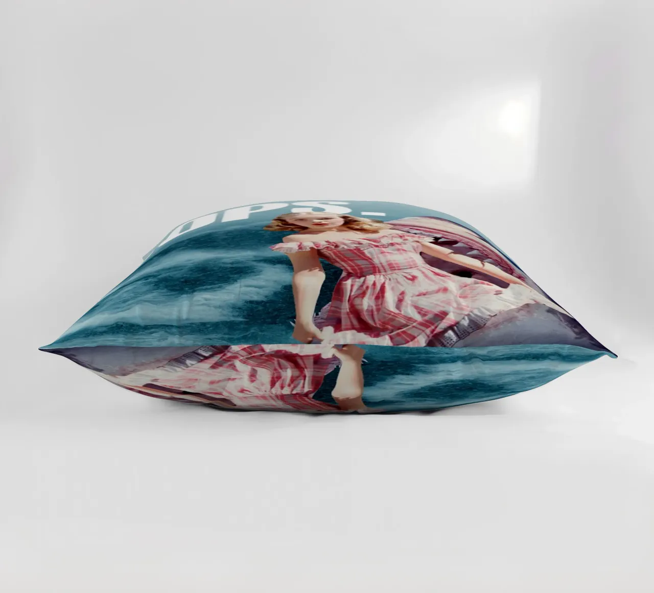 Oops (Girl & Shark) cuscino da MsGonzalez
