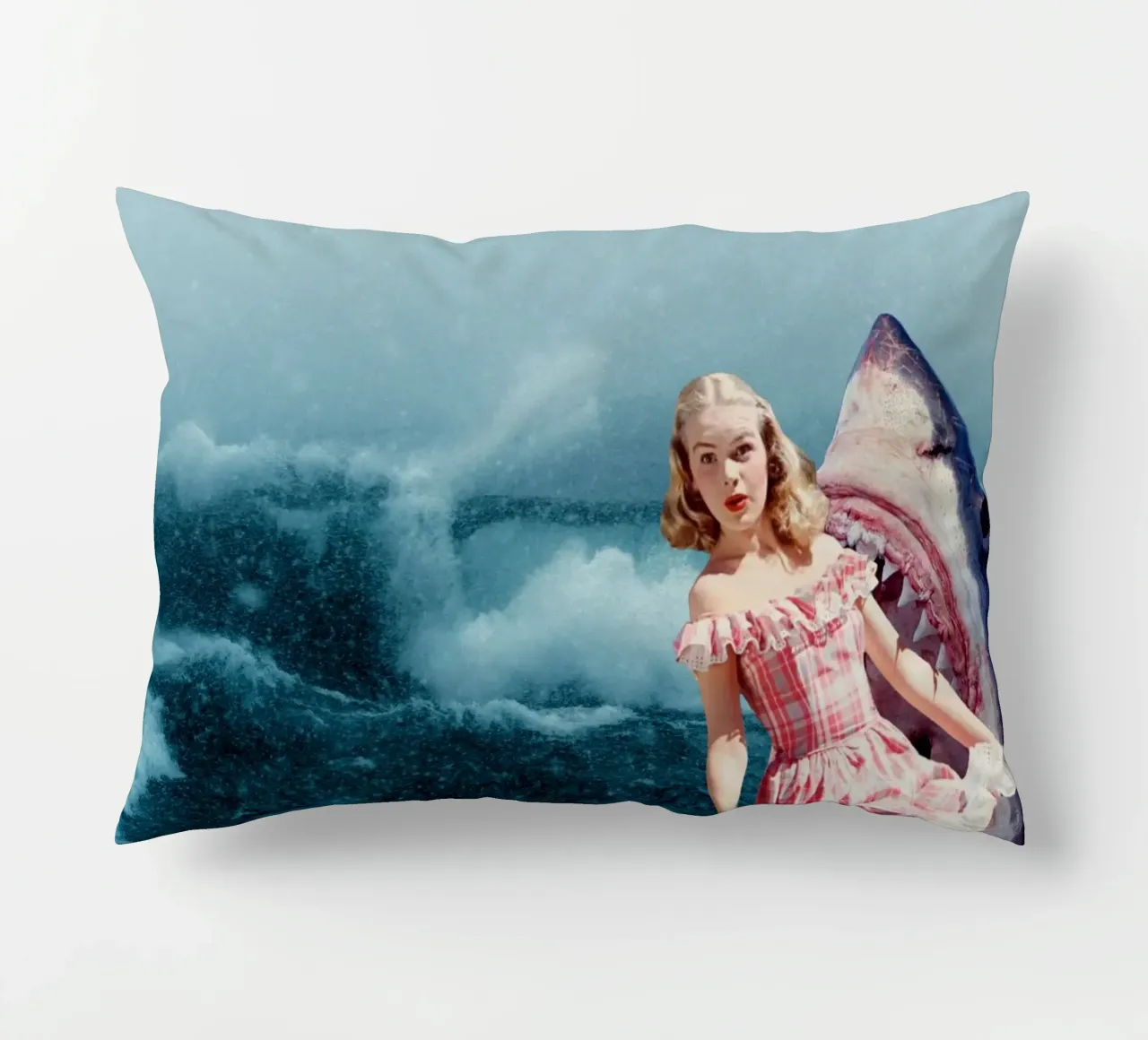 Oops (Girl & Shark) cuscino da MsGonzalez