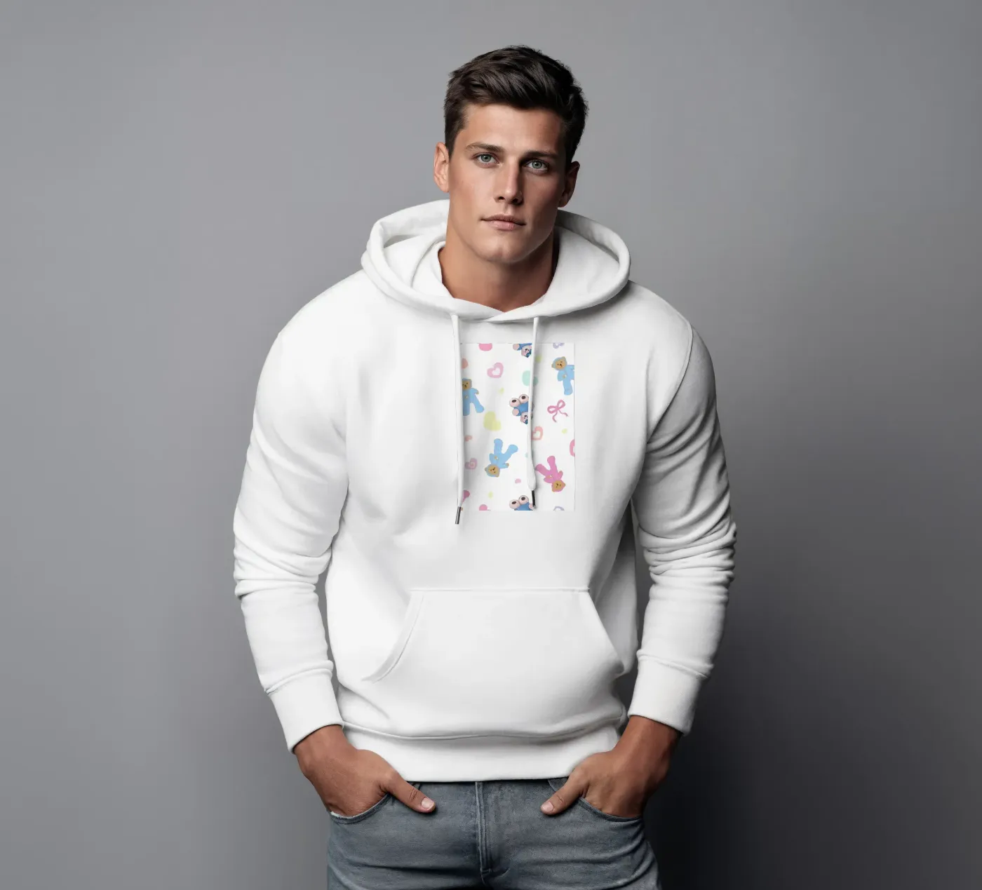 Cute bear pattern hoodie by gulsengunel