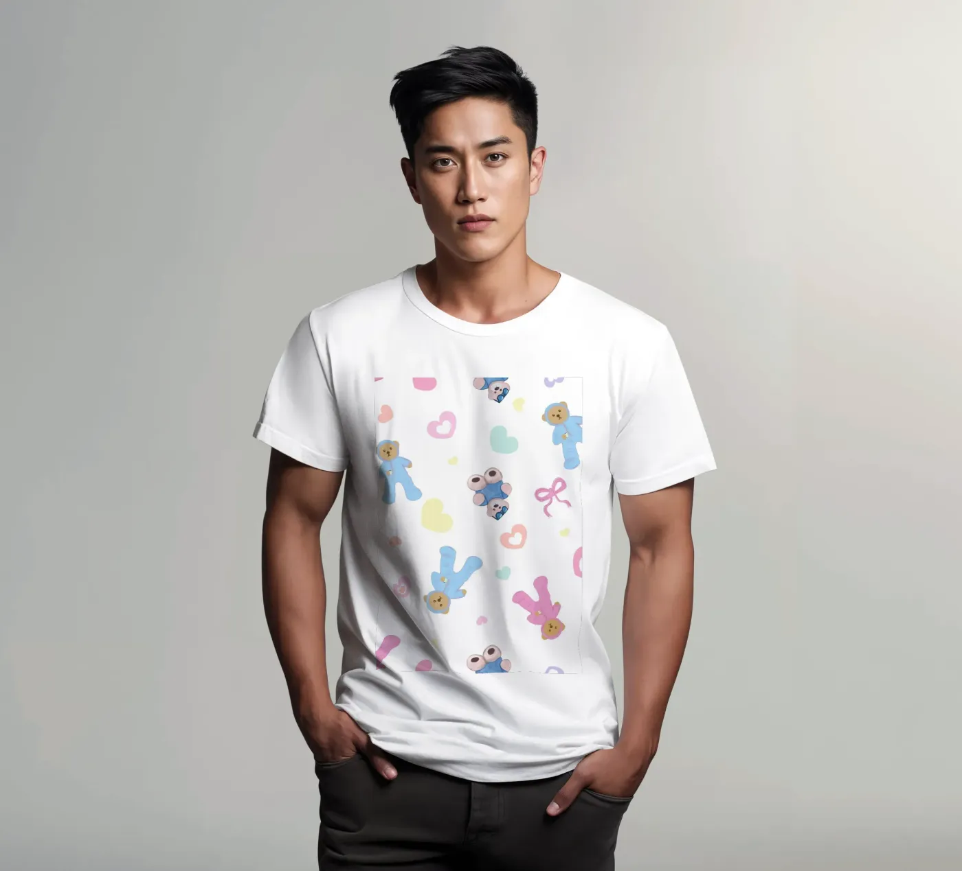 Cute bear pattern t-shirt by gulsengunel