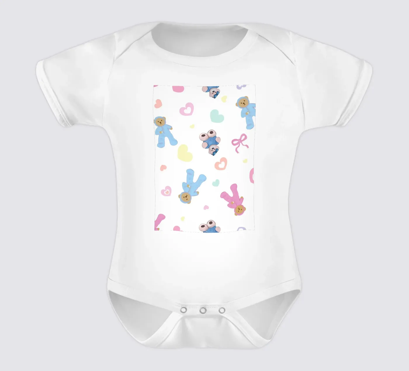 Cute bear pattern short-sleeve baby romper by gulsengunel