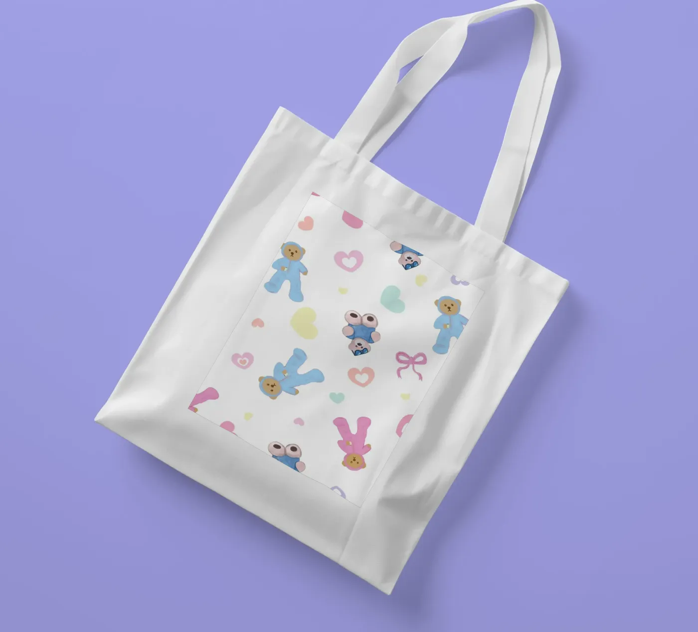 Cute bear pattern tote bag by gulsengunel