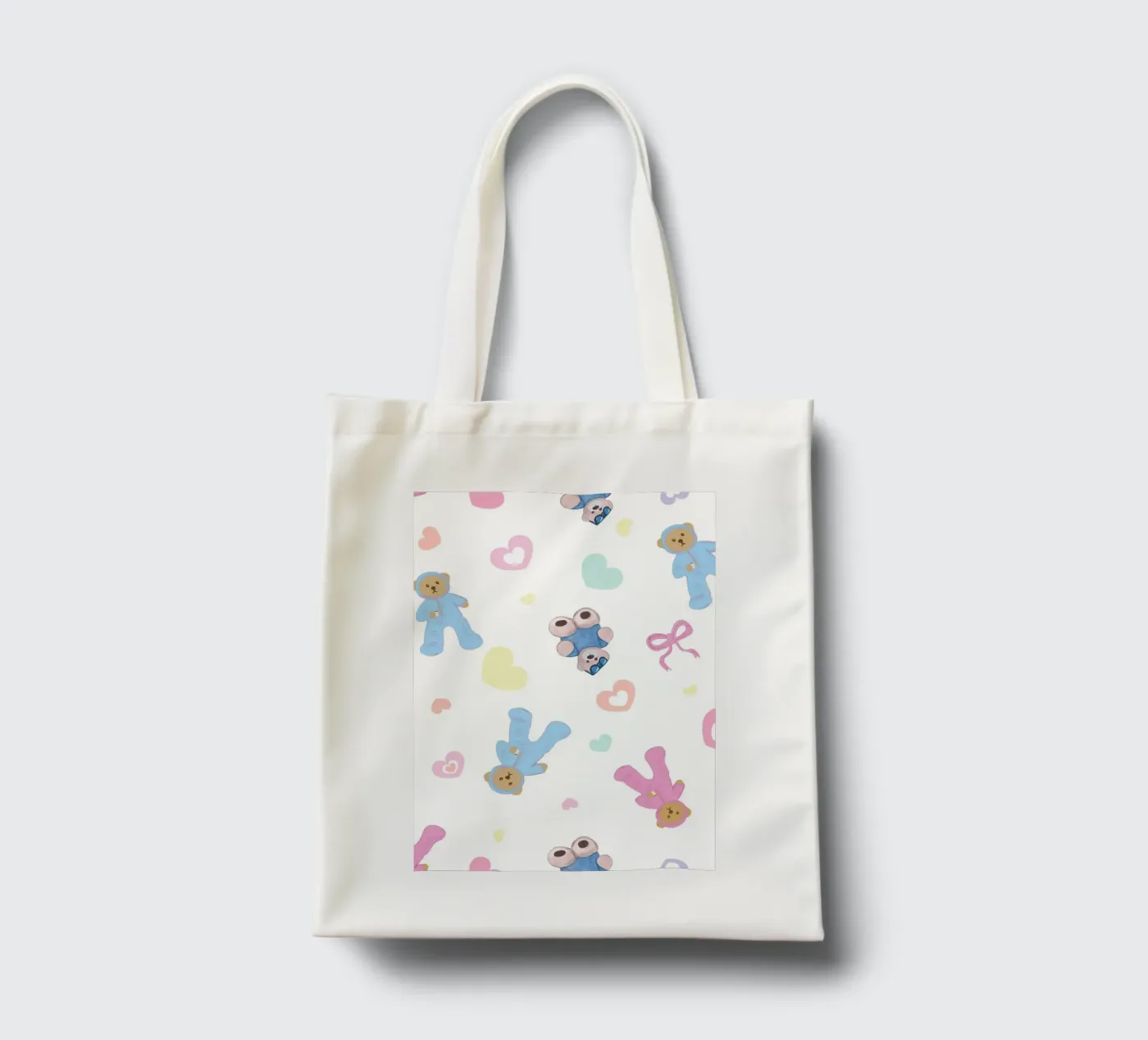 Cute bear pattern tote bag by gulsengunel