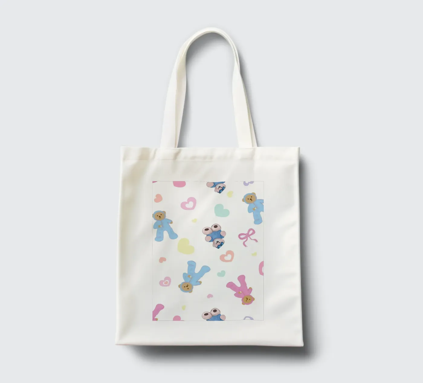 Cute bear pattern tote bag by gulsengunel