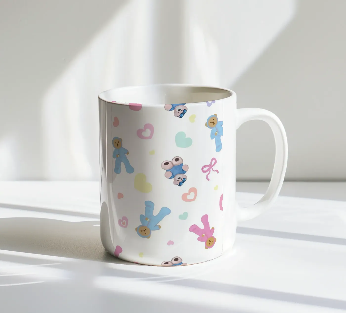 Cute bear pattern ceramic mug by gulsengunel