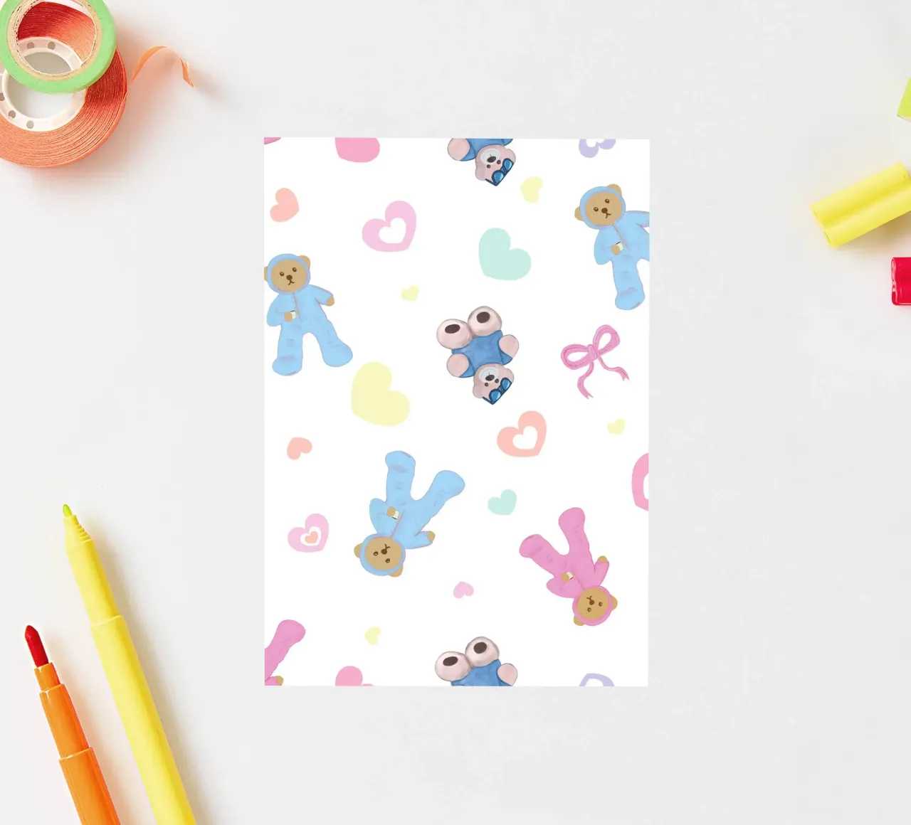 Cute bear pattern sticker van gulsengunel