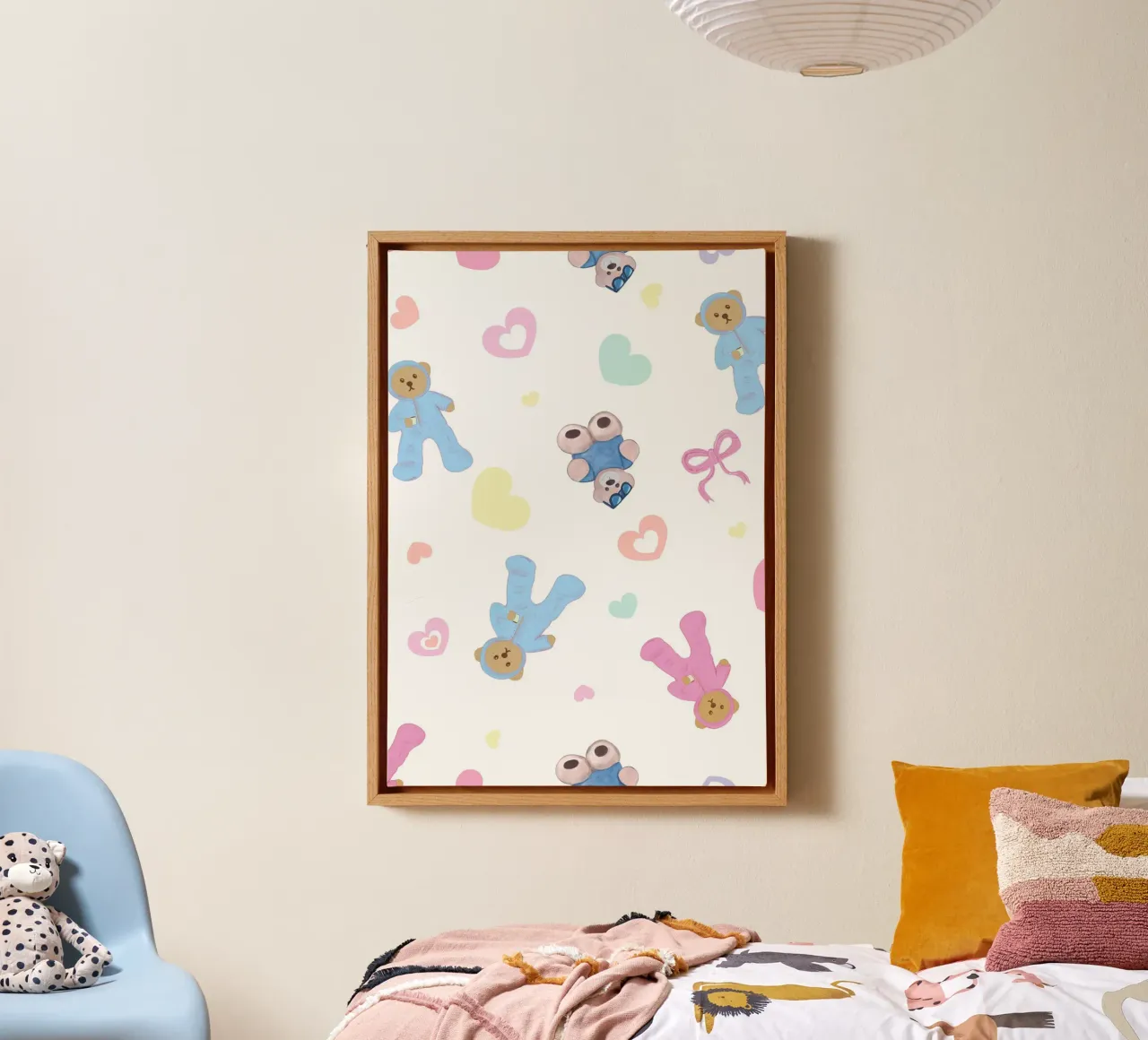 Cute bear pattern canvas by gulsengunel