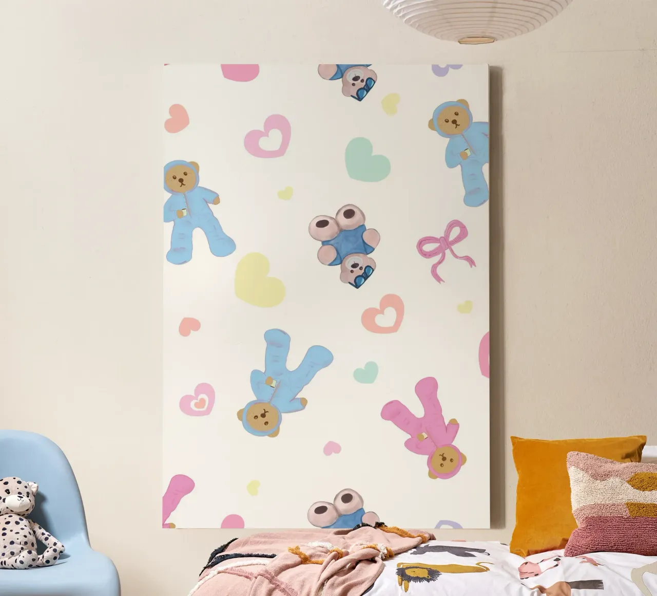 Cute bear pattern canvas by gulsengunel