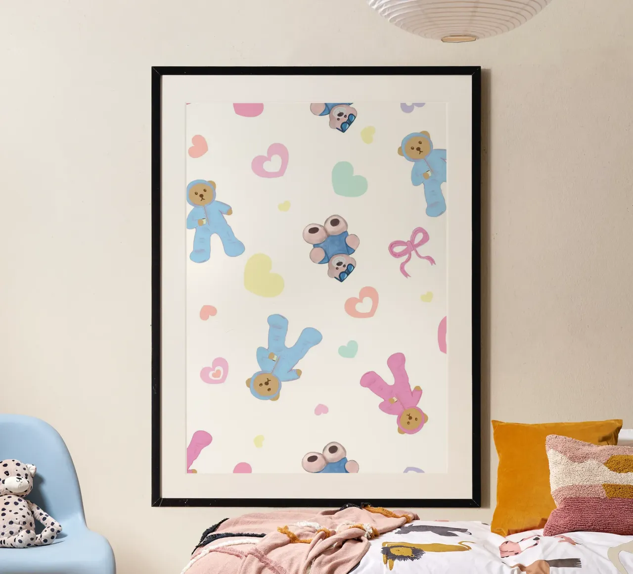 Cute bear pattern poster by gulsengunel