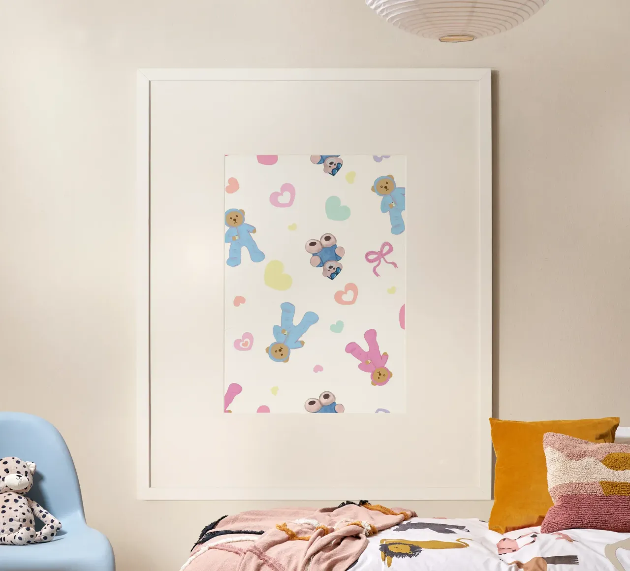 Cute bear pattern poster by gulsengunel