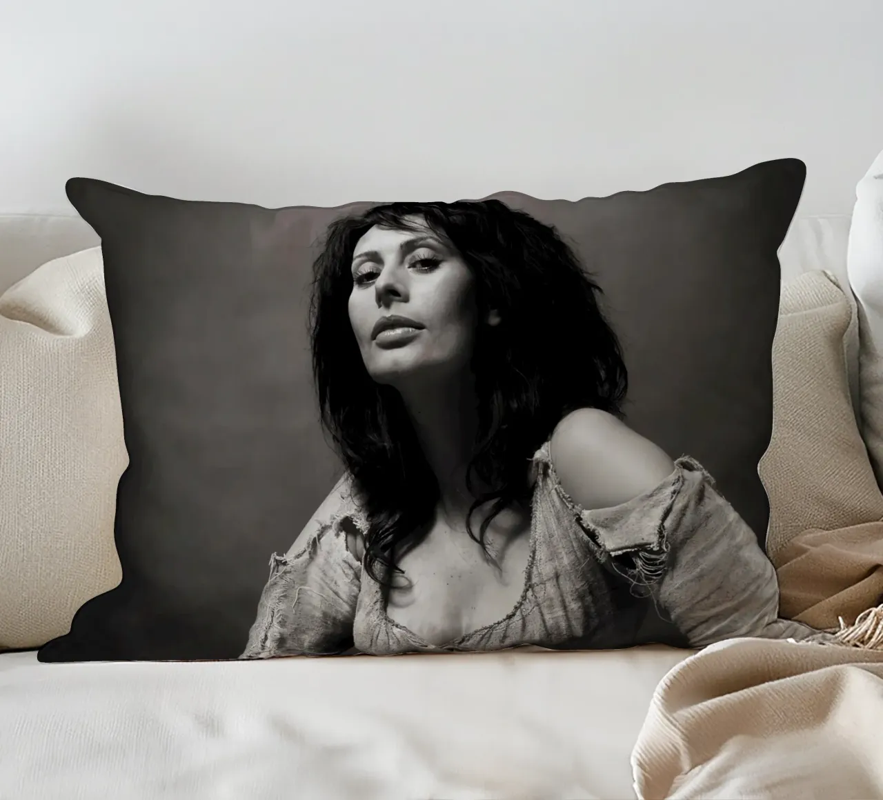 Sophia in Man of La Mancha, 1972 decorative cushion by Lorraine Mooore