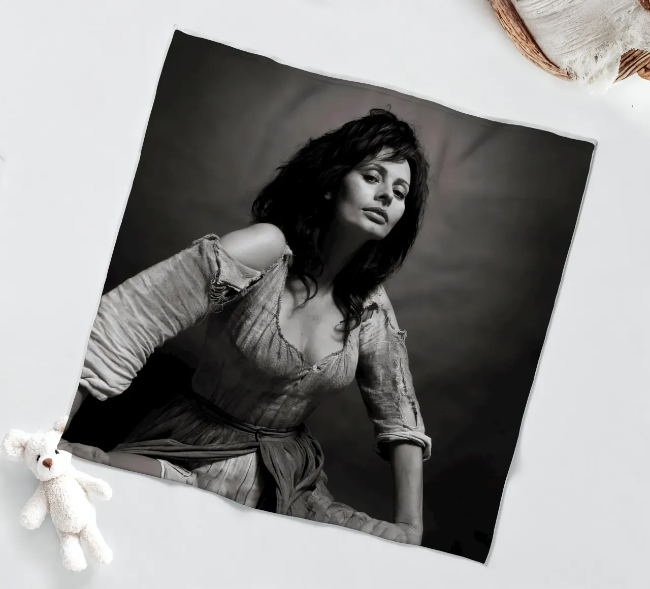 Sophia in Man of La Mancha, 1972 fleece blanket by Lorraine Mooore