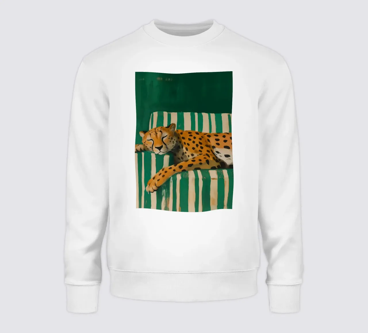 Lazy Cheetah on a Striped Couch felpa da Attaboy Dsgn