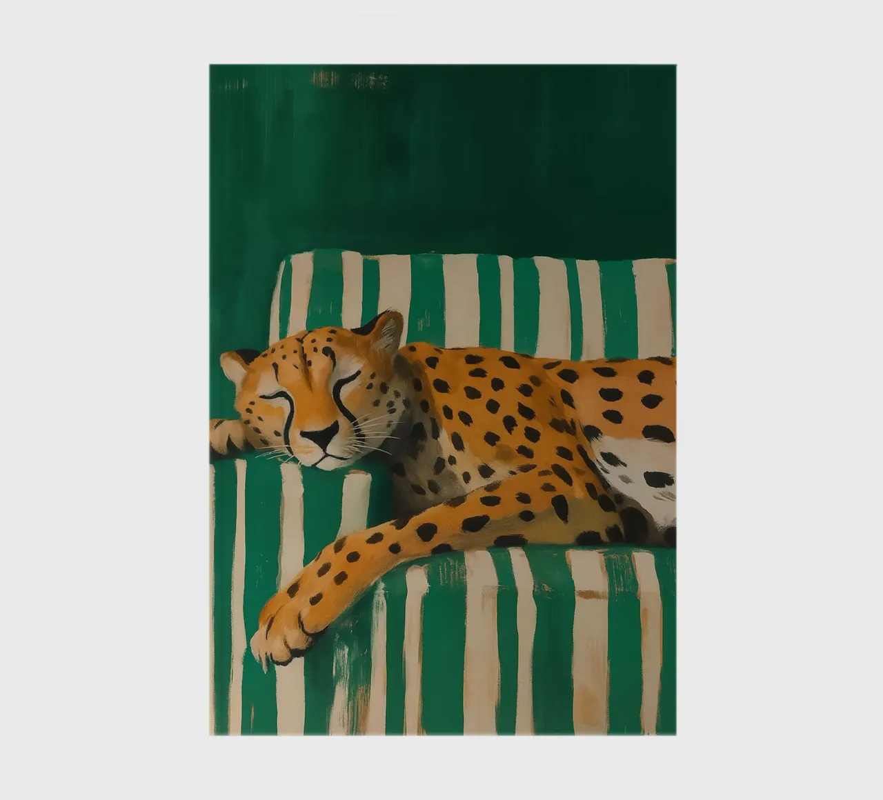 Lazy Cheetah on a Striped Couch notebook by Attaboy Dsgn