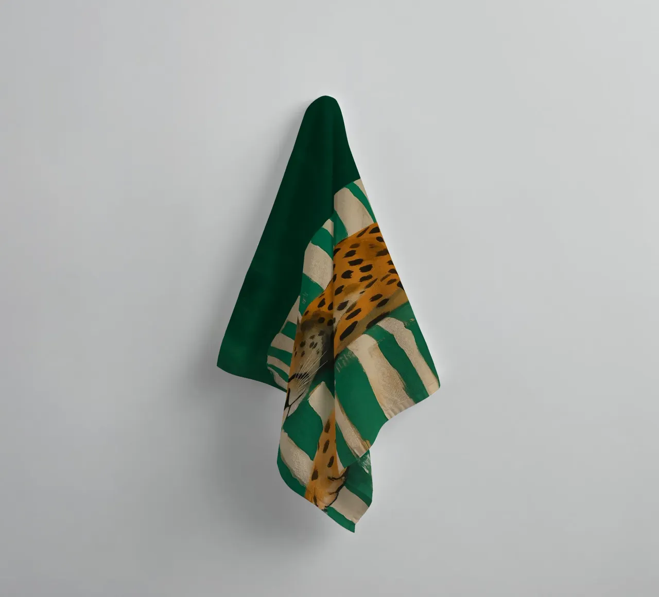 Lazy Cheetah on a Striped Couch towel by Attaboy Dsgn