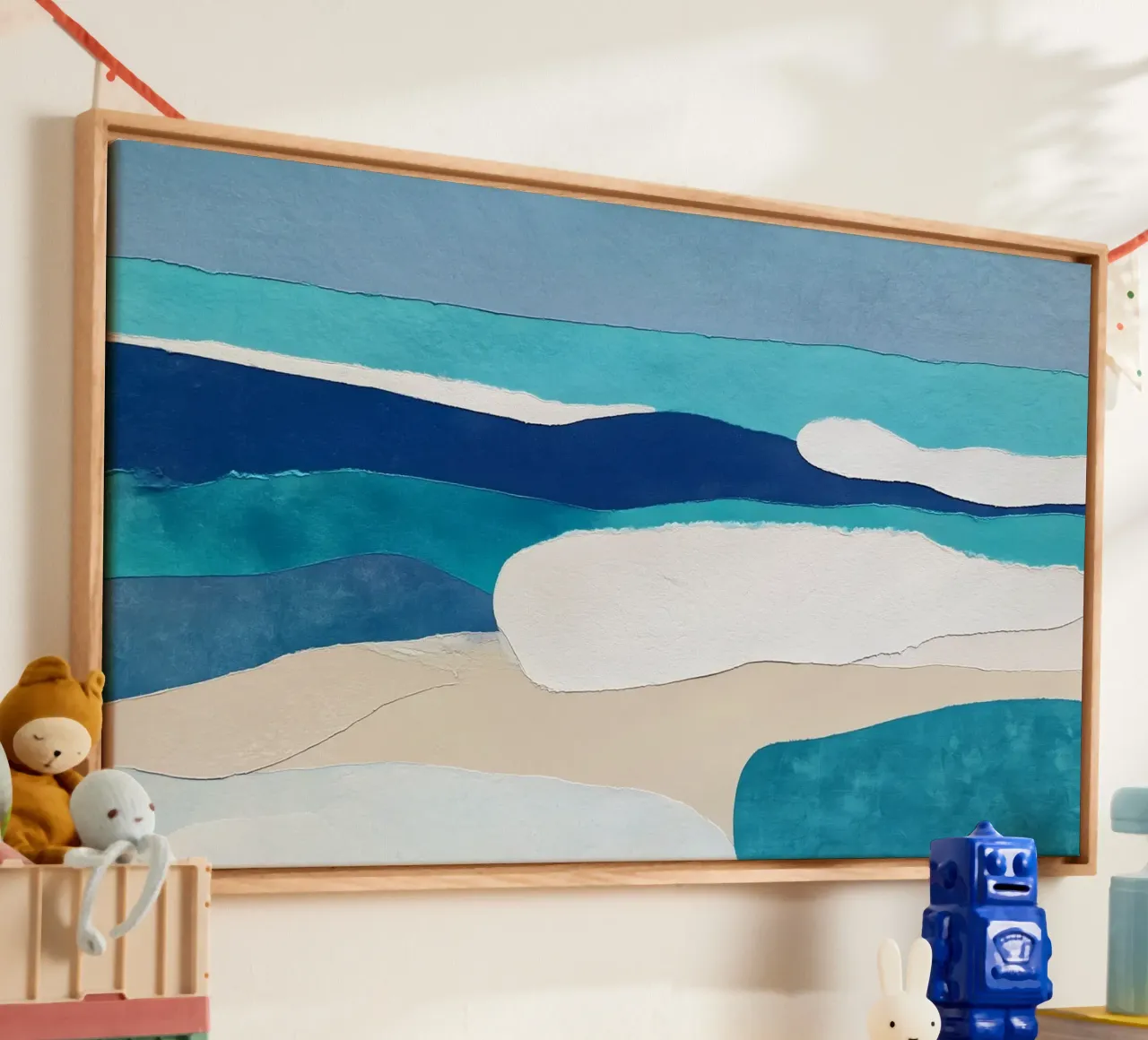 Azure Shoreline tela con Cornice a cassetta da Seed & Signal